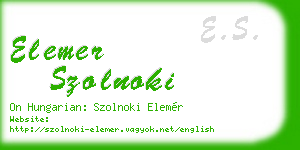 elemer szolnoki business card