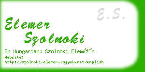 elemer szolnoki business card